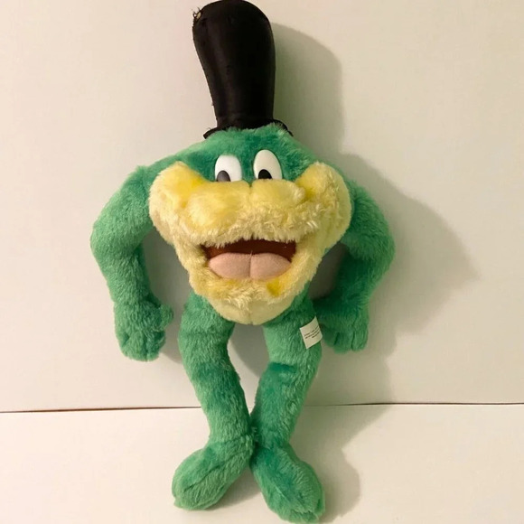 Vintage 1997 Michigan J Frog Plush Looney Tunes 14in Ace Stuffed Toy Hole in Hat - Picture 1 of 14